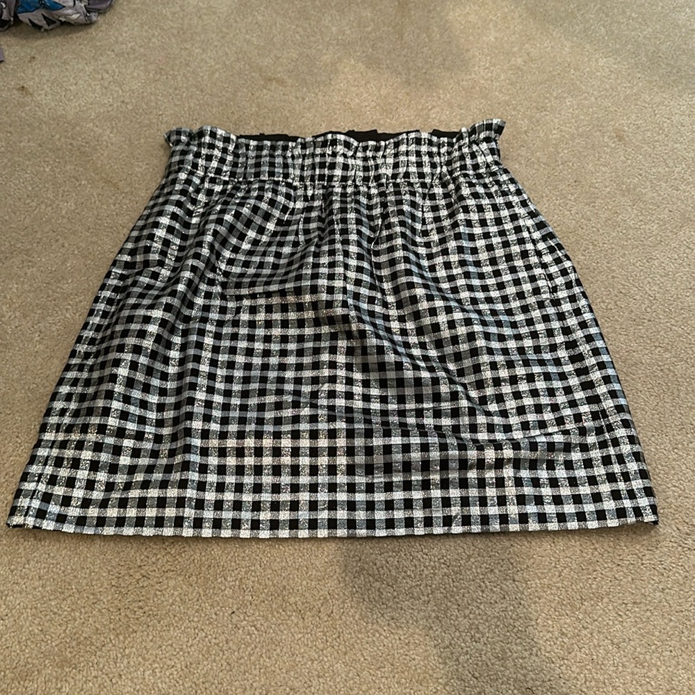NWOT JCrew factory silver and black skirt